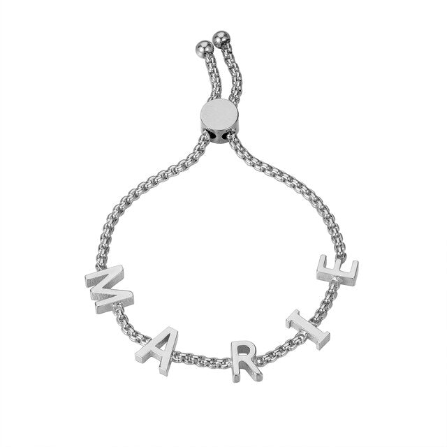 Letter Charm Name Bracelet
